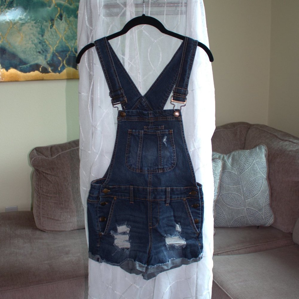 Blue Spice | Dark Overall Shorts | Denim Overalls